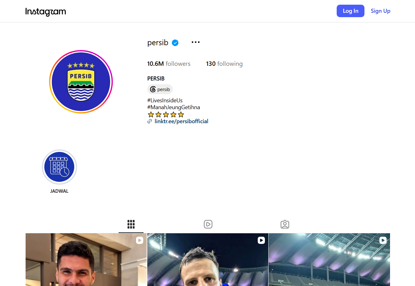 Ini Akun Instagram Resmi Persib Bandung
